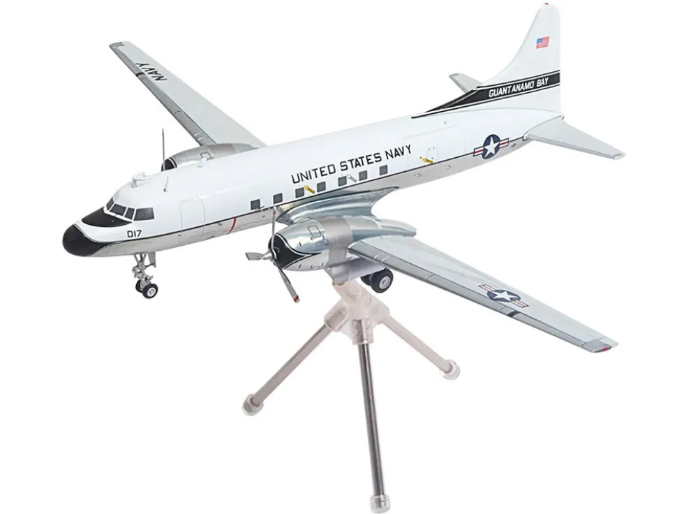 Convair C-131 Samaritan Transport Aircraft "United States Navy - NAS Guantanamo Bay" (141017) White and Gray "Gemini 200" Series 1/200 Diecast Model Airplane by GeminiJets