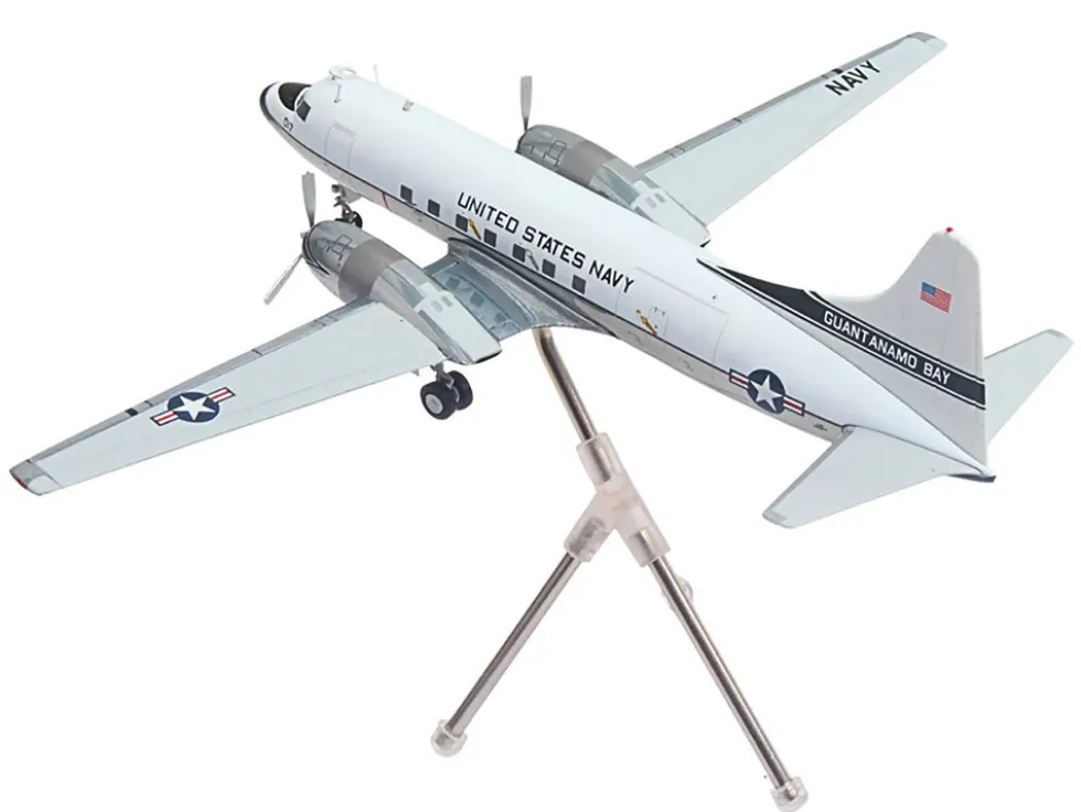 Convair C-131 Samaritan Transport Aircraft "United States Navy - NAS Guantanamo Bay" (141017) White and Gray "Gemini 200" Series 1/200 Diecast Model Airplane by GeminiJets