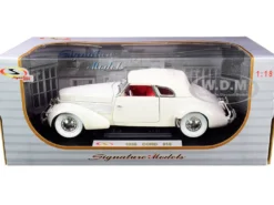 1936 Cord 810 Coupe White Red Interior 1/18 Diecast Model Car Signature Models 18108
