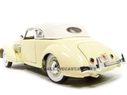 1936 Cord 810 Coupe Yellow Cream Top Red Interior 1/18 Diecast Model Car Signature Models 18108