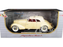 1936 Cord 810 Coupe Yellow Cream Top Red Interior 1/18 Diecast Model Car Signature Models 18108