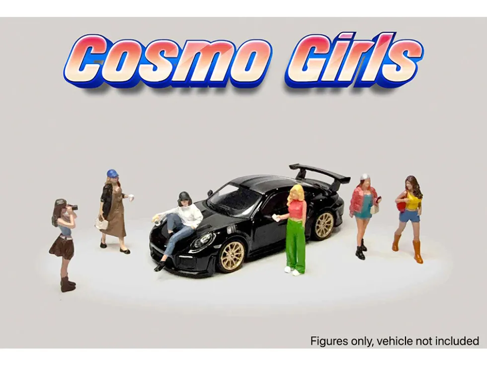 Cosmo Girls 6 piece Diecast Figure Set (6 Figures) Limited Edition for 1/64 Scale Models by American Diorama
