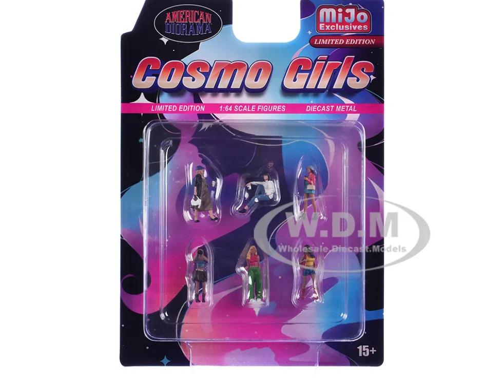 Cosmo Girls 6 piece Diecast Figure Set (6 Figures) Limited Edition for 1/64 Scale Models by American Diorama