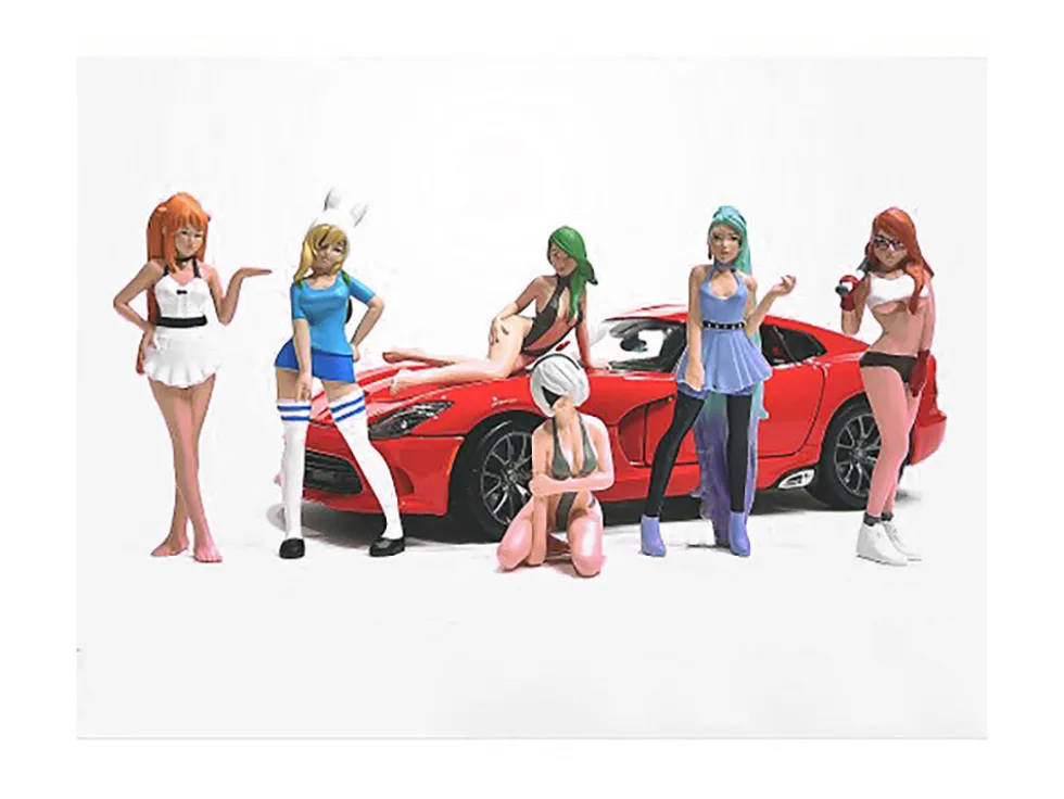 Cosplay Girls 6 piece Figure Set for 1/24 Scale Models American Diorama 24301 24302 24303 24304 24305 24306