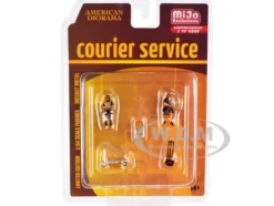Courier Service 5 Piece Diecast Figures Set 2 Worker Figures 3 accessories Limited Edition 4800 pieces Worldwide 1/64 Scale Models American Diorama 76495