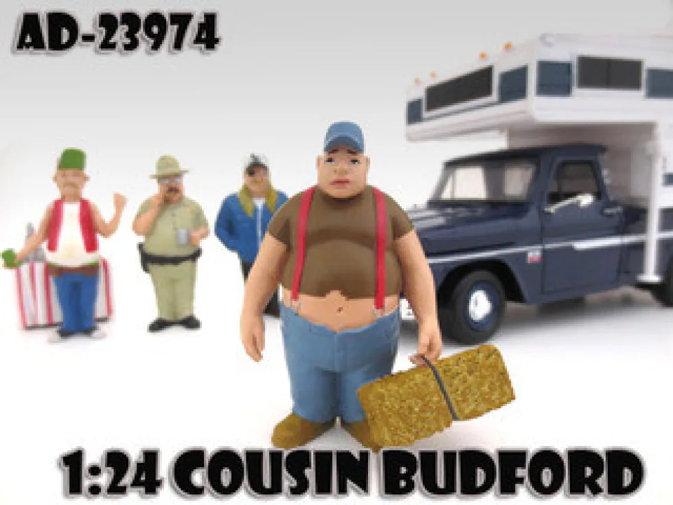 Cousin Budford "Trailer Park" Figure For 1:24 Scale Diecast Model Cars American Diorama 23974