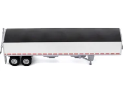 Covered Grain Trailer White with Black Tarp 1/87 (HO) Plastic Model Car by HO Logistics