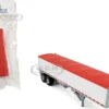 Covered Grain Trailer White with Red Tarp 1/87 (HO) Plastic Model Car by HO Logistics