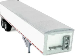 Covered Grain Trailer White with Silver Tarp 1/87 (HO) Plastic Model Car by HO Logistics