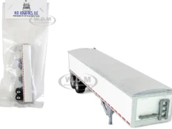 Covered Grain Trailer White with Silver Tarp 1/87 (HO) Plastic Model Car by HO Logistics
