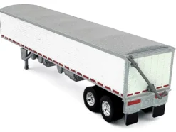 Covered Grain Trailer White with Silver Tarp 1/87 (HO) Plastic Model Car by HO Logistics