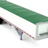 Covered Grain Trailer White with Green Tarp 1/87 (HO) Plastic Model Car by HO Logistics