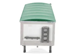Covered Grain Trailer White with Green Tarp 1/87 (HO) Plastic Model Car by HO Logistics