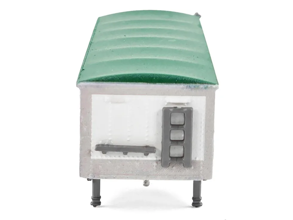 Covered Grain Trailer White with Green Tarp 1/87 (HO) Plastic Model Car by HO Logistics