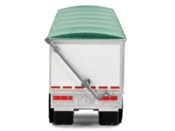 Covered Grain Trailer White with Green Tarp 1/87 (HO) Plastic Model Car by HO Logistics
