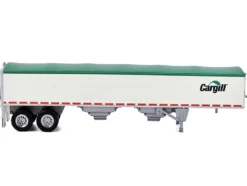 Covered Grain Trailer White with Green Tarp