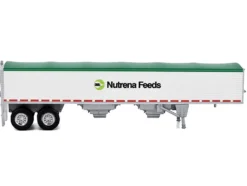 Covered Grain Trailer White with Green Tarp