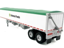 Covered Grain Trailer White with Green Tarp