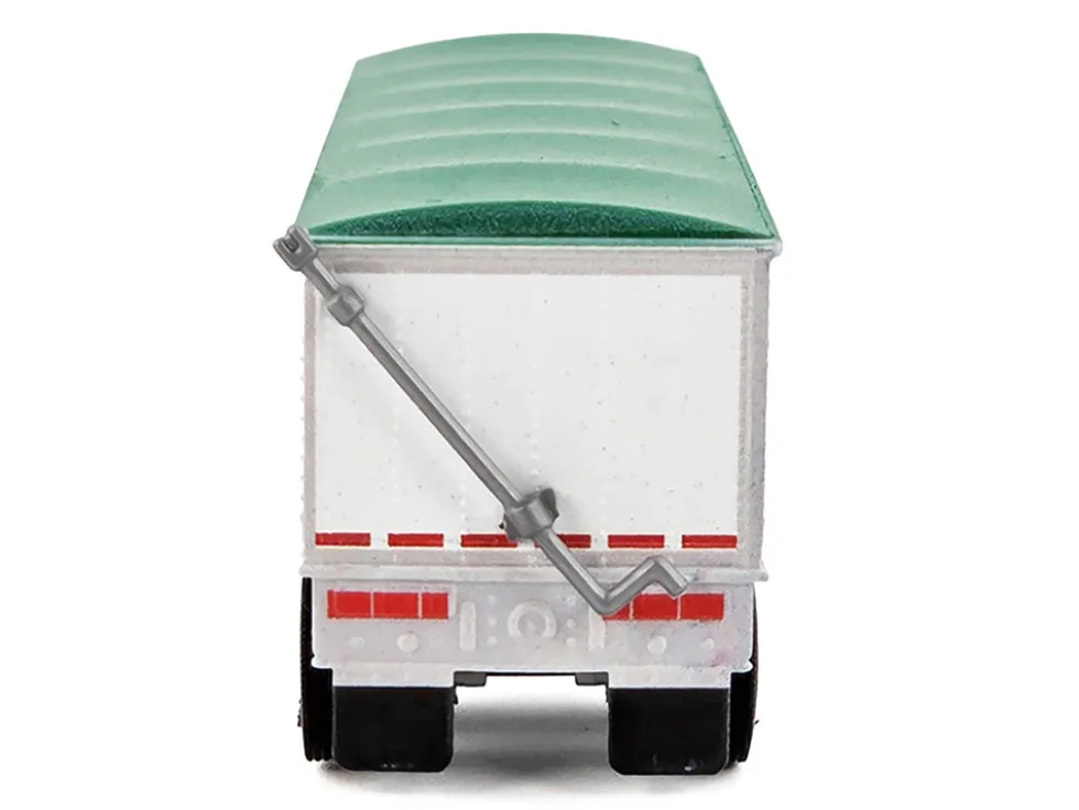 Covered Grain Trailer White with Green Tarp "SunGlo - Cargill" 1/87 (HO) Plastic Model Car by HO Logistics