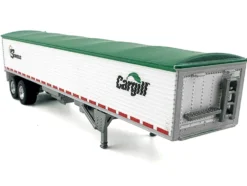 Covered Grain Trailer White with Green Tarp
