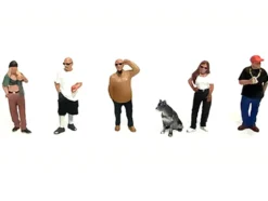 Curbside Crowd 6 piece Diecast Figure Set (6 Figures) Limited Edition for 1/64 Scale Models by American Diorama