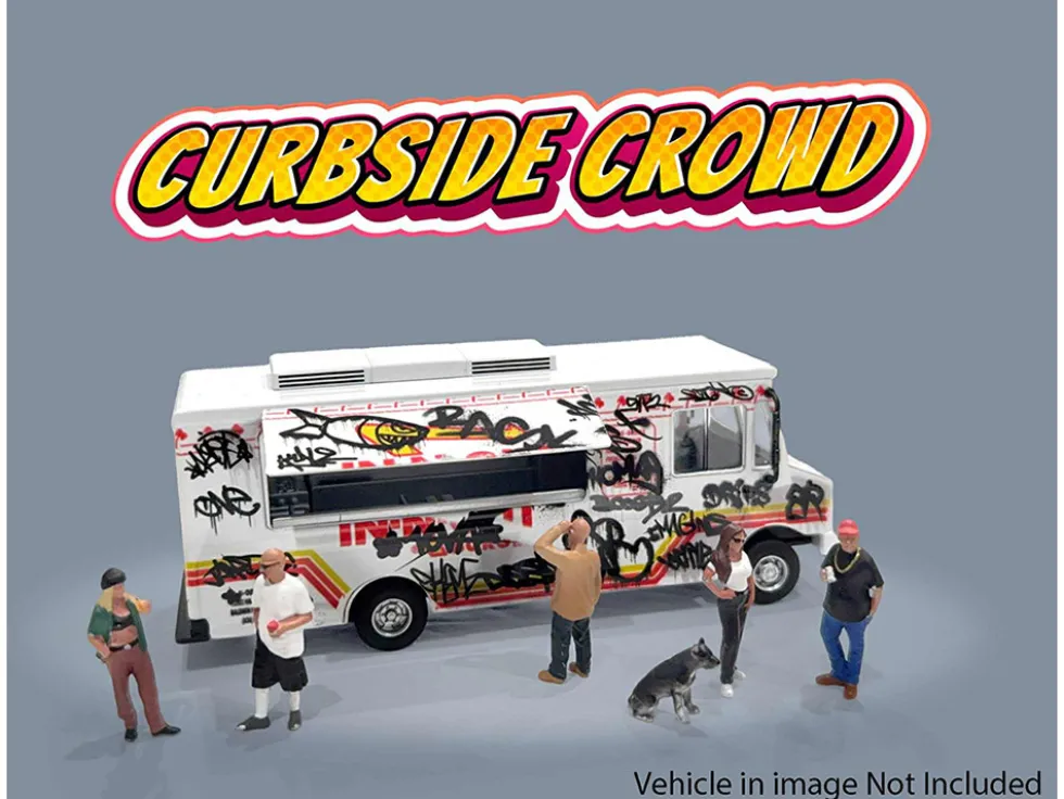 Curbside Crowd 6 piece Diecast Figure Set (6 Figures) Limited Edition for 1/64 Scale Models by American Diorama