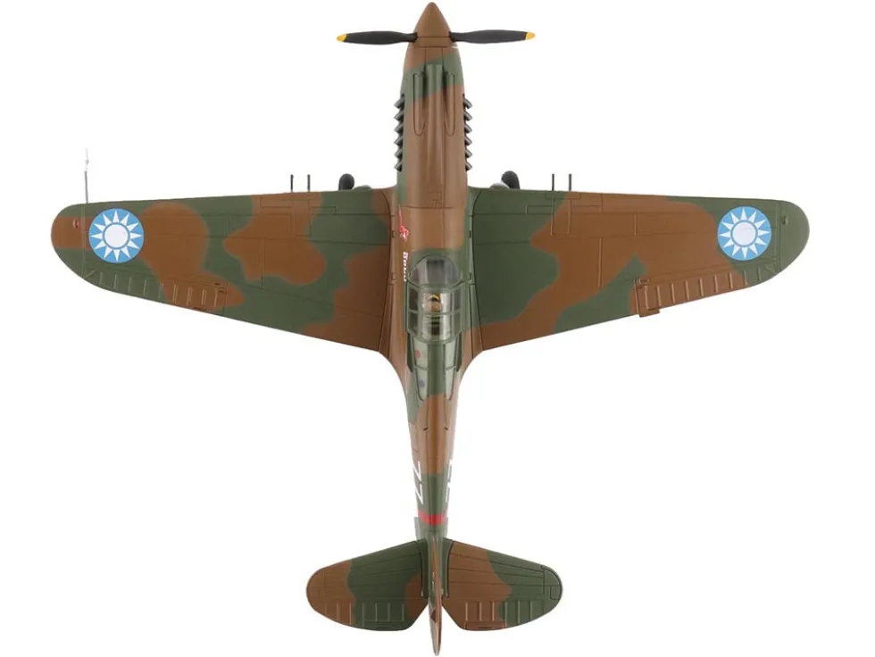 Curtiss P-40B Hawk 81-A2 Fighter-Bomber Aircraft "No.77, Robert Smith, 3rd Pursuit Squadron" (1941) American Volunteer Group in China "Air Power Series" 1/48 Diecast Model by Hobby Master
