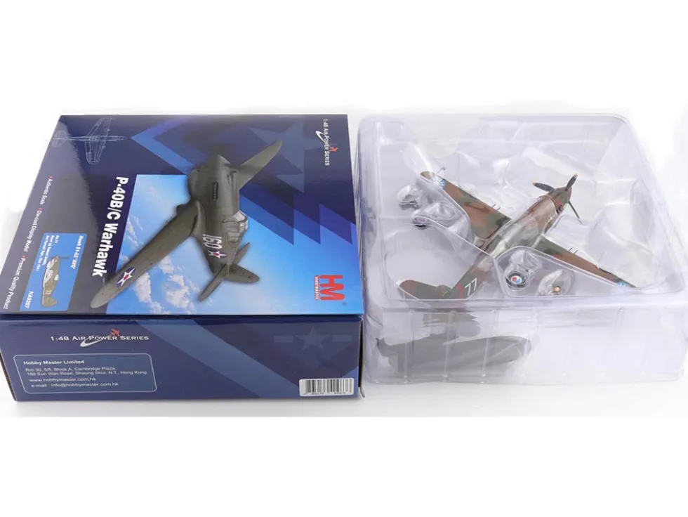 Curtiss P-40B Hawk 81-A2 Fighter-Bomber Aircraft "No.77, Robert Smith, 3rd Pursuit Squadron" (1941) American Volunteer Group in China "Air Power Series" 1/48 Diecast Model by Hobby Master