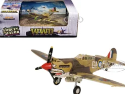Curtiss P-40B Tomahawk MK IIB Aircraft Fighter 112 Squadron Royal Air Force AK402, GA-F North Africa October 1941 WW2 Aircrafts Series 1/72 Diecast Model Forces of Valor FOV-812060A