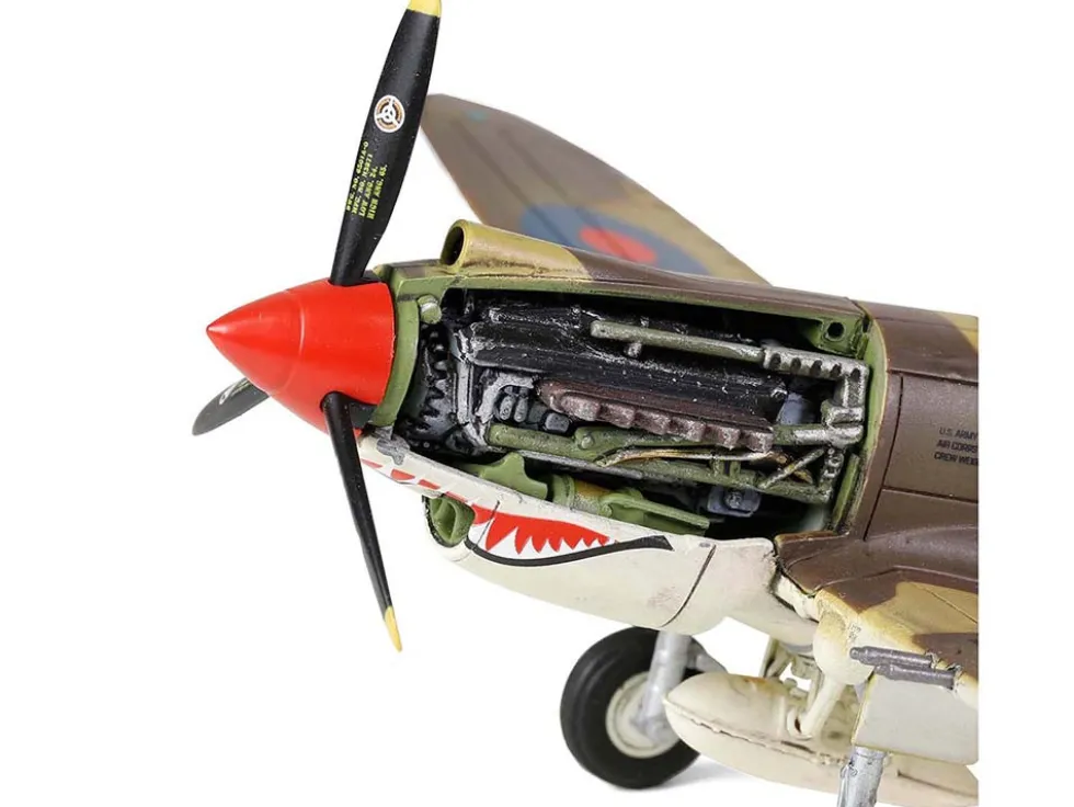 Curtiss P-40B Tomahawk MK IIB Aircraft Fighter 112 Squadron Royal Air Force AK402, GA-F North Africa October 1941 WW2 Aircrafts Series 1/72 Diecast Model Forces of Valor FOV-812060A