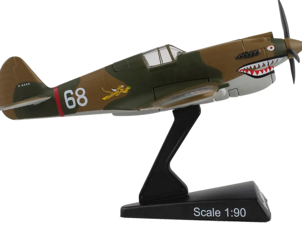 Curtiss P 40 Warhawk Fighter Aircraft Hell s Angels Flying Tigers United States Army Air Corps 1/90 Diecast Model Airplane Postage Stamp PS5354-1