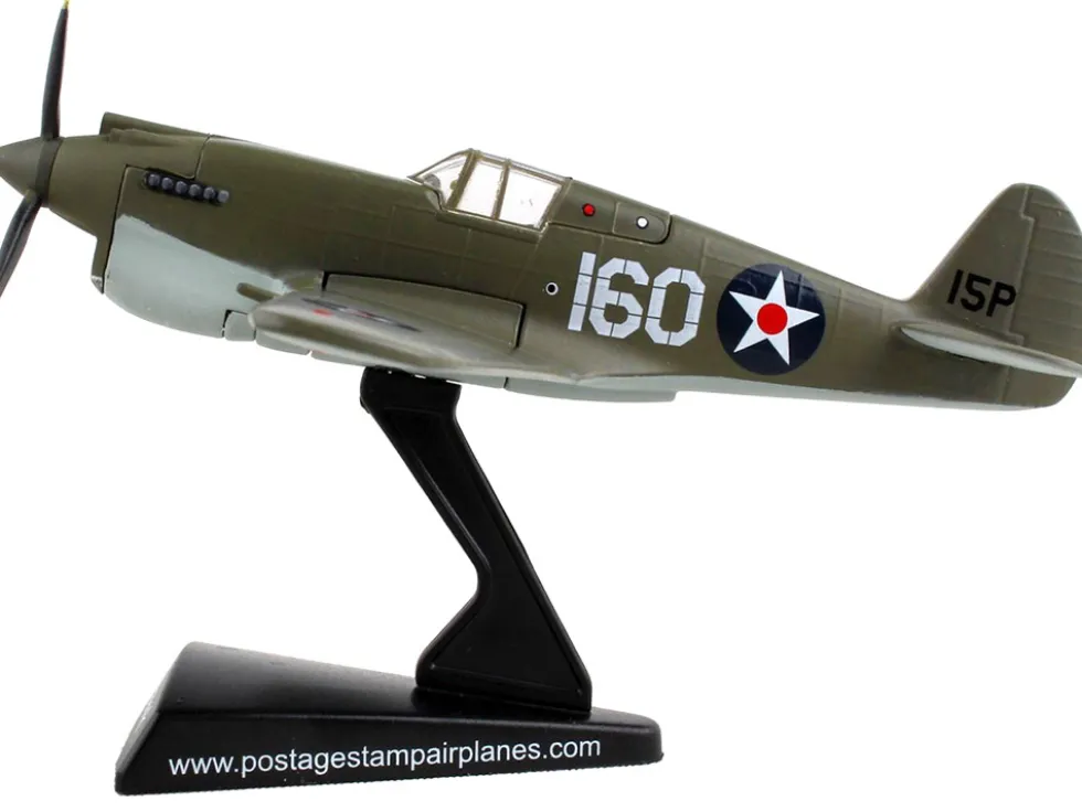 Curtiss P 40 Warhawk Fighter Aircraft #160 Pilot George S Welch United States Army Air Force Attack on Pearl Harbor 1941 1/90 Diecast Model Airplane Postage Stamp PS5354-2