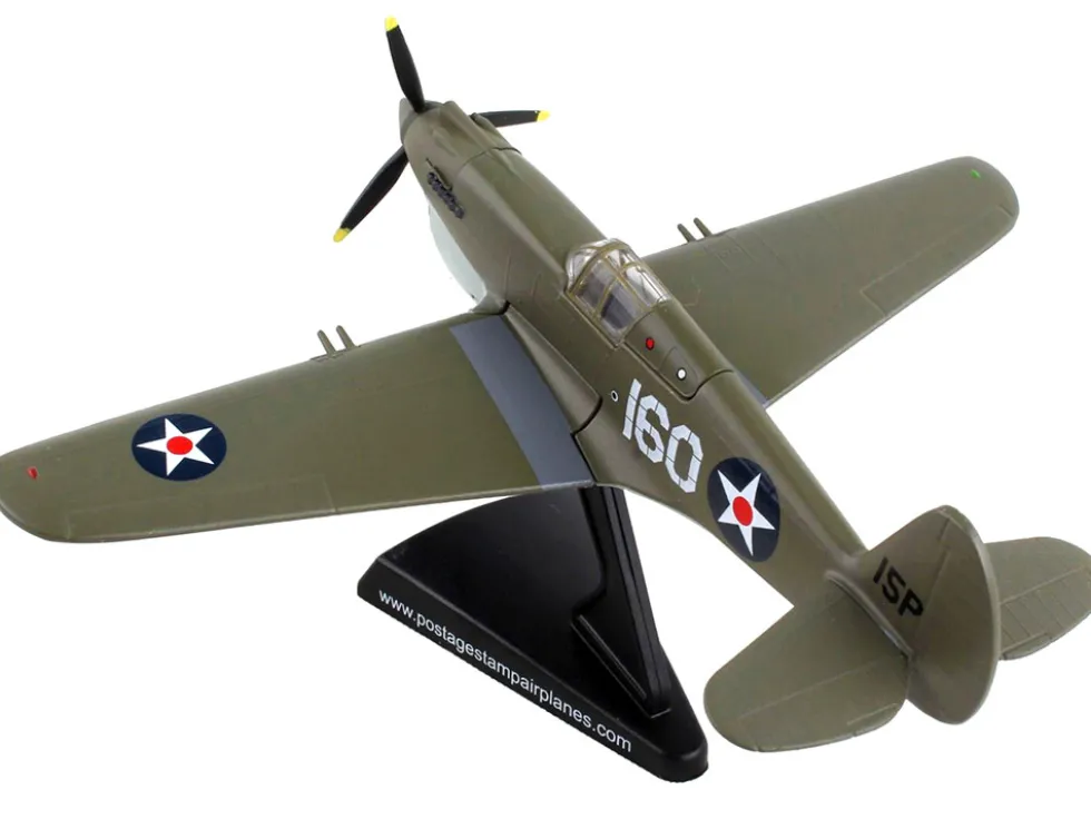 Curtiss P 40 Warhawk Fighter Aircraft #160 Pilot George S Welch United States Army Air Force Attack on Pearl Harbor 1941 1/90 Diecast Model Airplane Postage Stamp PS5354-2