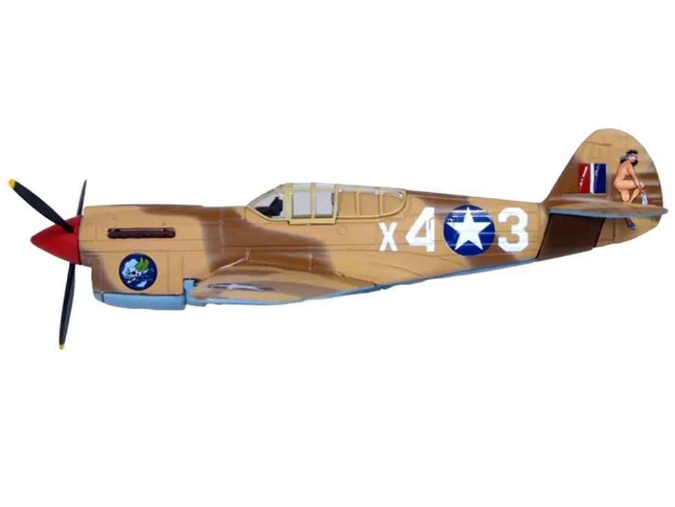 Curtiss Warhawk P-40E Fighter Aircraft "Miss Memphis, 85th Fighter Squadron, 79th Fighter Group, North Africa" (1943) United States Army Air Forces "Oxford Aviation" Series 1/72 Diecast Model Airplane by Oxford Diecast