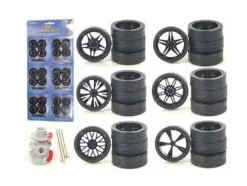 Custom Wheels for 1/24 Scale Cars and Trucks 24pc Wheels & Tires Set 2003B