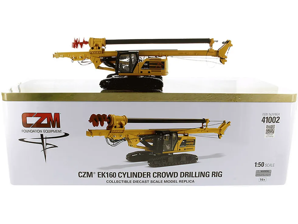 CZM EK160 Cylinder Crowd Drilling Rig Yellow High Line Series 1/50 Diecast Model Diecast Masters 41002