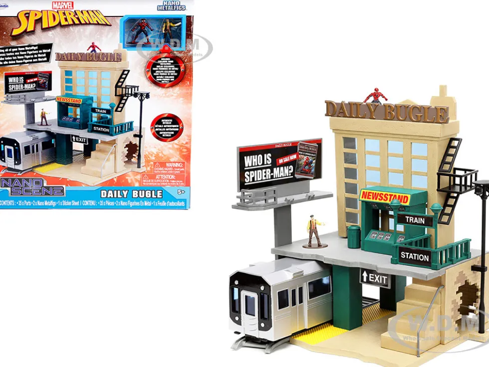 Daily Bugle Subway Diorama Set Spider-Man J. Jonah Jameson Diecast Figures Marvel's Spider-Man Nano Scene Series Models Jada 33659
