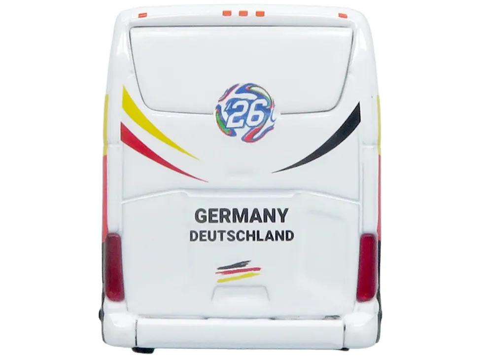 Daimler Tourrider Coach Bus "Germany National Football Team" White with Graphics "International Federation of the Global Game" Series Limited Edition to 504 pieces Worldwide 1/87 (HO) Diecast Model by Iconic Replicas