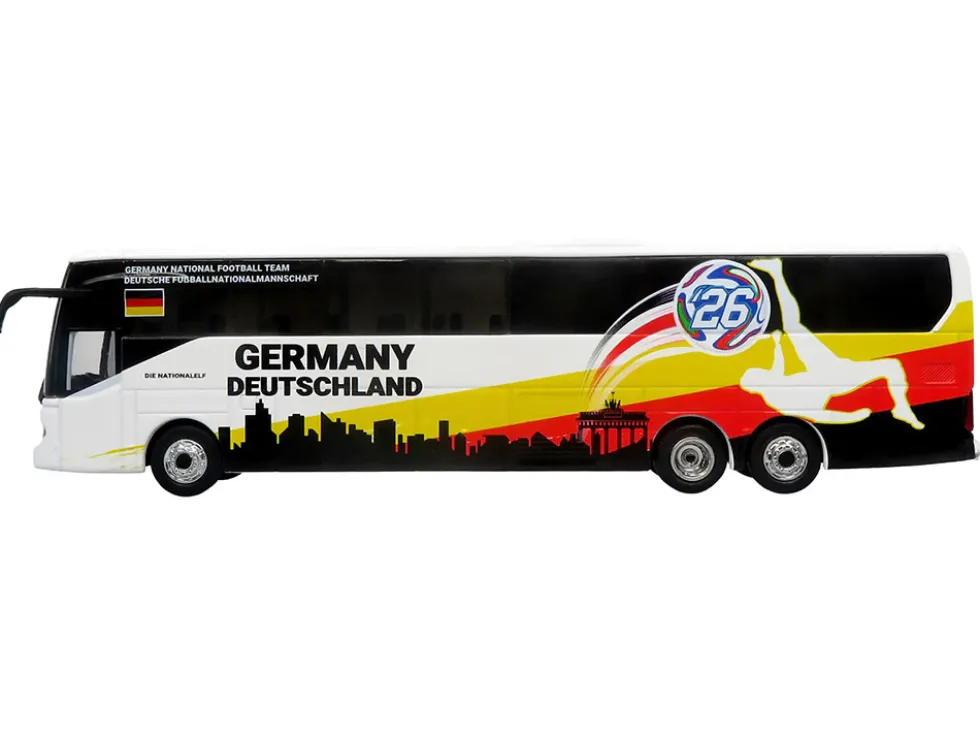 Daimler Tourrider Coach Bus "Germany National Football Team" White with Graphics "International Federation of the Global Game" Series Limited Edition to 504 pieces Worldwide 1/87 (HO) Diecast Model by Iconic Replicas