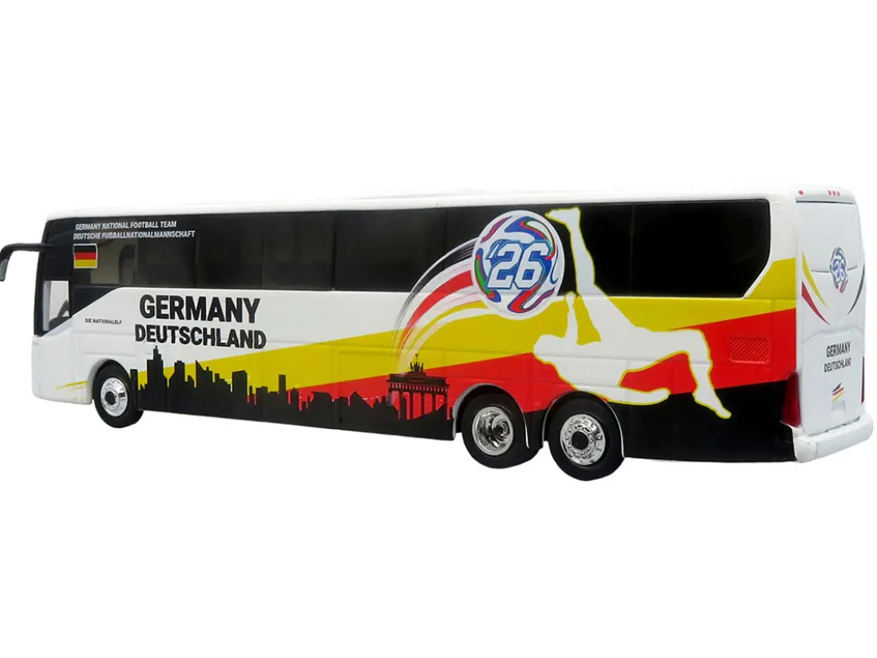 Daimler Tourrider Coach Bus "Germany National Football Team" White with Graphics "International Federation of the Global Game" Series Limited Edition to 504 pieces Worldwide 1/87 (HO) Diecast Model by Iconic Replicas