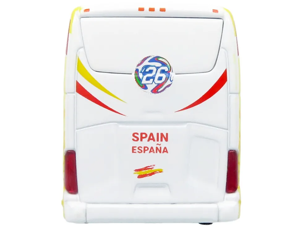 Daimler Tourrider Coach Bus "Spain National Football Team" Yellow with Graphics "International Federation of the Global Game" Series Limited Edition to 504 pieces Worldwide 1/87 (HO) Diecast Model by Iconic Replicas