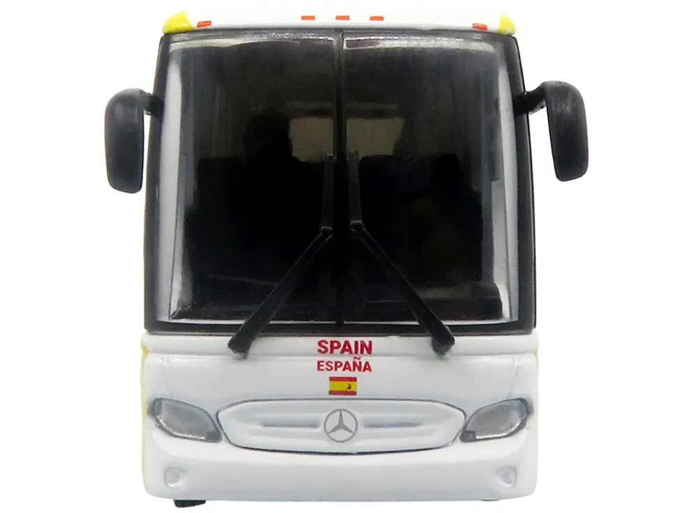Daimler Tourrider Coach Bus "Spain National Football Team" Yellow with Graphics "International Federation of the Global Game" Series Limited Edition to 504 pieces Worldwide 1/87 (HO) Diecast Model by Iconic Replicas