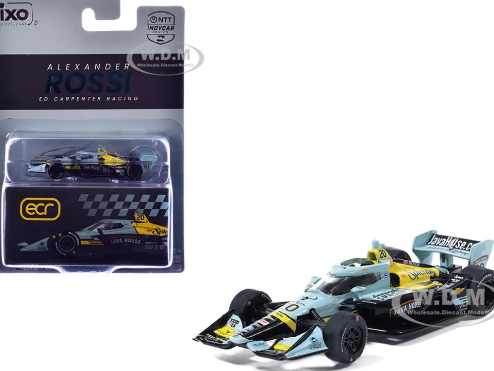 Dallara IndyCar #20 Alexander Rossi "Java House" Ed Carpenter Racing (Road Course Configuration) "NTT IndyCar Series" (2026) 1/64 Diecast Model Car by IXO Models