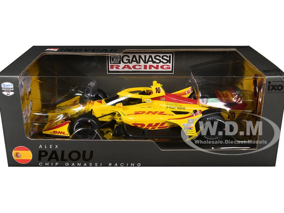 Dallara IndyCar #10 Alex Palou "DHL" Chip Ganassi Racing (Road Course Configuration) "NTT IndyCar Series" (2026) 1/18 Diecast Model Car by IXO Models