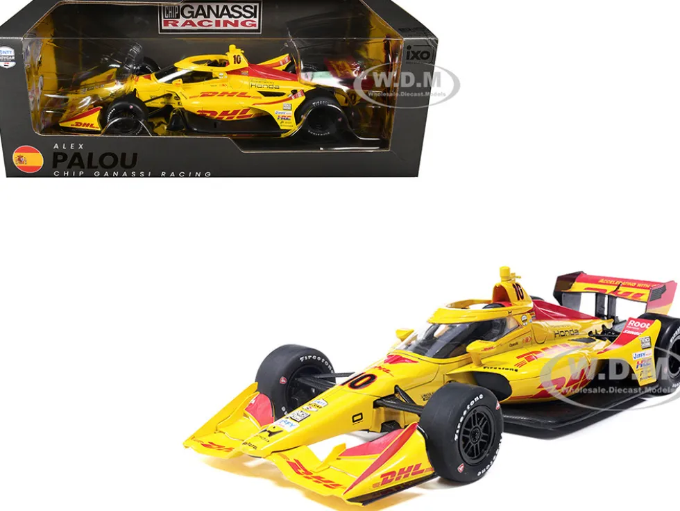 Dallara IndyCar #10 Alex Palou "DHL" Chip Ganassi Racing (Road Course Configuration) "NTT IndyCar Series" (2026) 1/18 Diecast Model Car by IXO Models