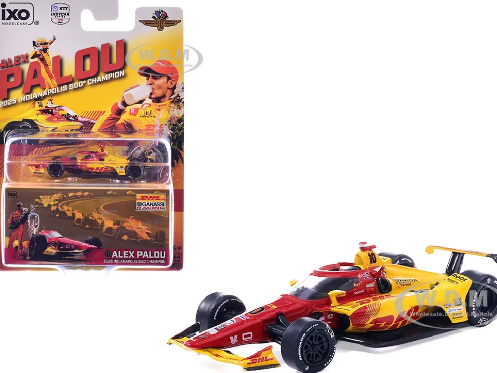 Dallara IndyCar #10 Alex Palou "DHL - Chip Ganassi Racing" Winner "Indianapolis 500" (2025) 1/64 Diecast Model Car by IXO Models