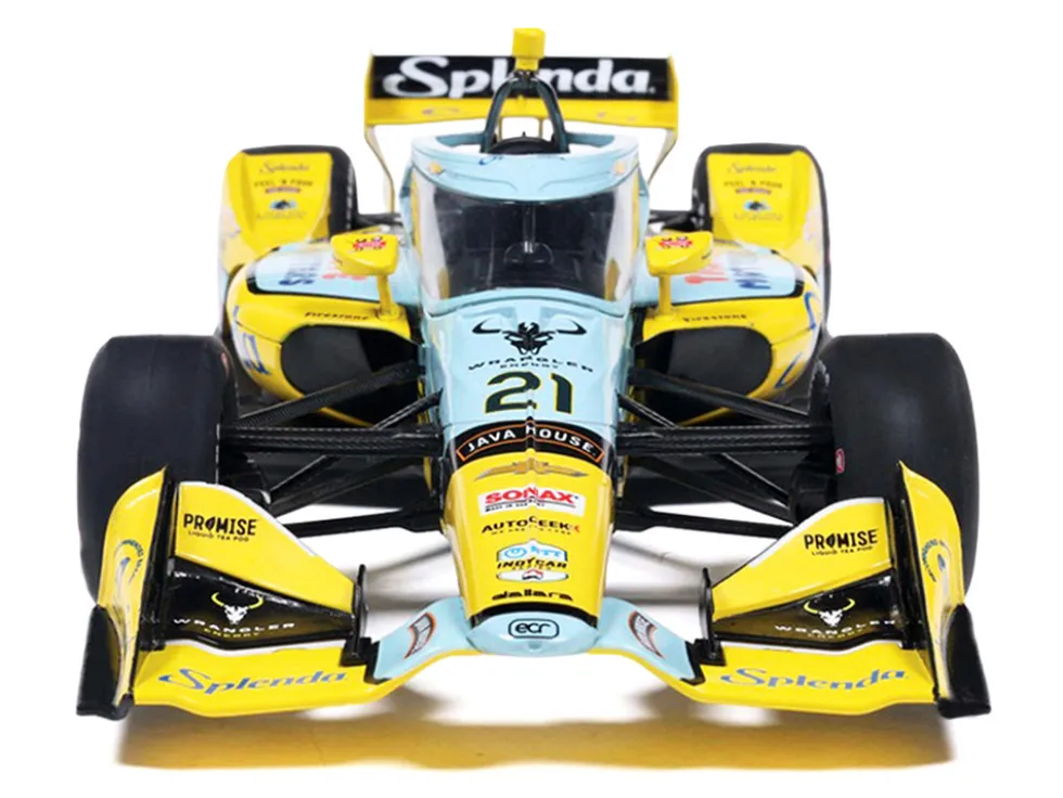 Dallara IndyCar #21 Christian Rasmussen "Splenda" Ed Carpenter Racing (Road Course Configuration) "NTT IndyCar Series" (2026) 1/18 Diecast Model Car by IXO Models