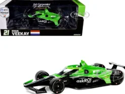 Dallara IndyCar #21 Rinus VeeKay "Risk On International" Ed Carpenter Racing "NTT IndyCar Series" (2024) 1/18 Diecast Model Car by Greenlight
