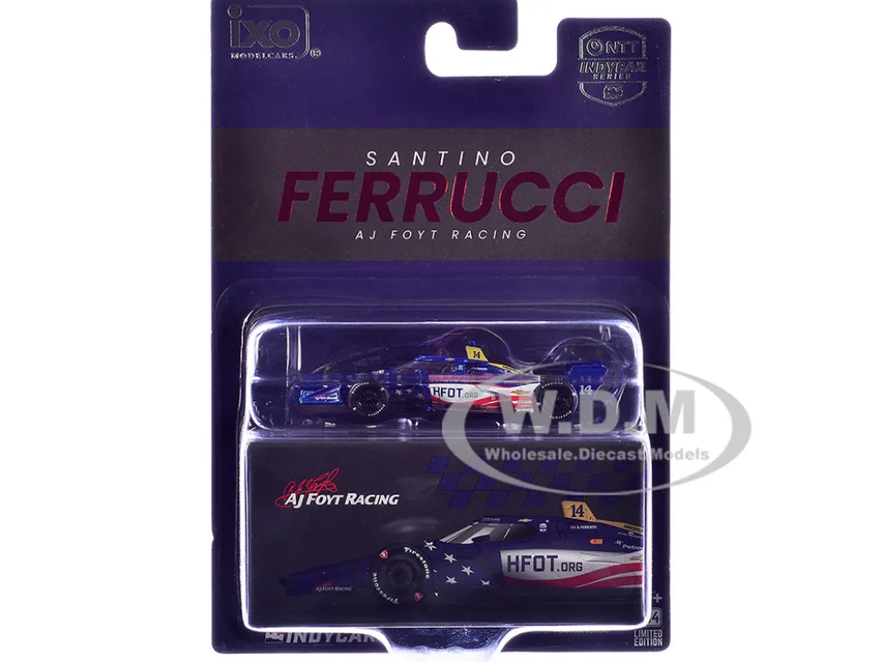 Dallara IndyCar #14 Santino Ferrucci "HFOT.Org" AJ Foyt Racing (Road Course Configuration) "NTT IndyCar Series" (2026) 1/64 Diecast Model Car by IXO Models