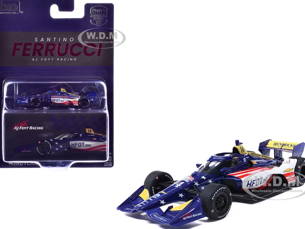 Dallara IndyCar #14 Santino Ferrucci "HFOT.Org" AJ Foyt Racing (Road Course Configuration) "NTT IndyCar Series" (2026) 1/64 Diecast Model Car by IXO Models